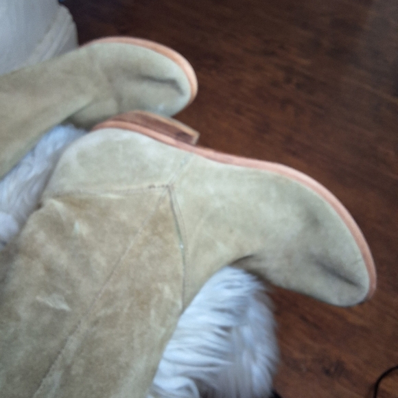 B/ X By Bronx Camel Suede Tie Up Knee High Boots 40 - Picture 8 of 16